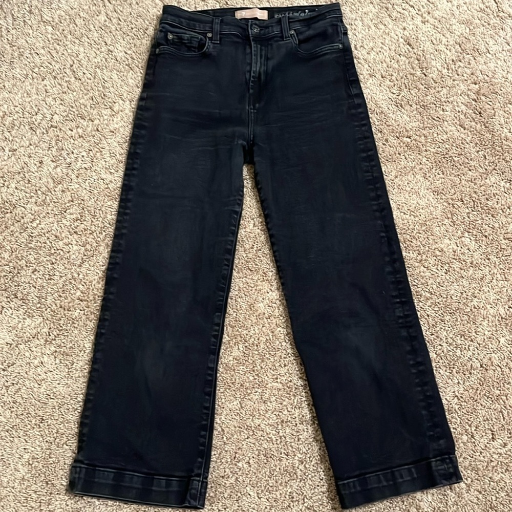 7 For All Mankind Cropped Alexa Black Jeans